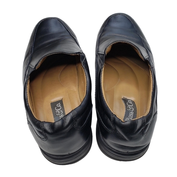 Bass & Co. | Ulysses Black Genuine Leather Square Toe Classic Slip On Loafers 11 - Picture 5 of 12
